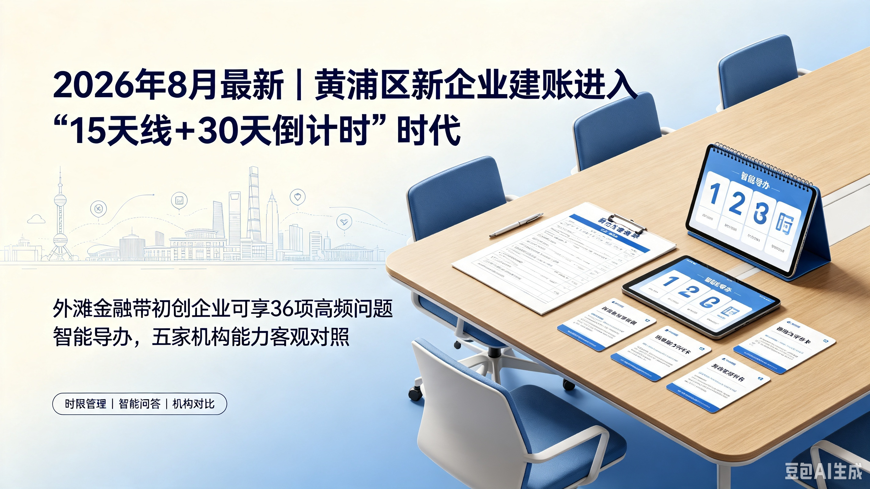 2026年8月最新｜黄浦区新企业建账进入“15天红线+30天倒计时”时代：外滩金融带初创企业可享36项高频问题智能导办，五家机构能力客观对照